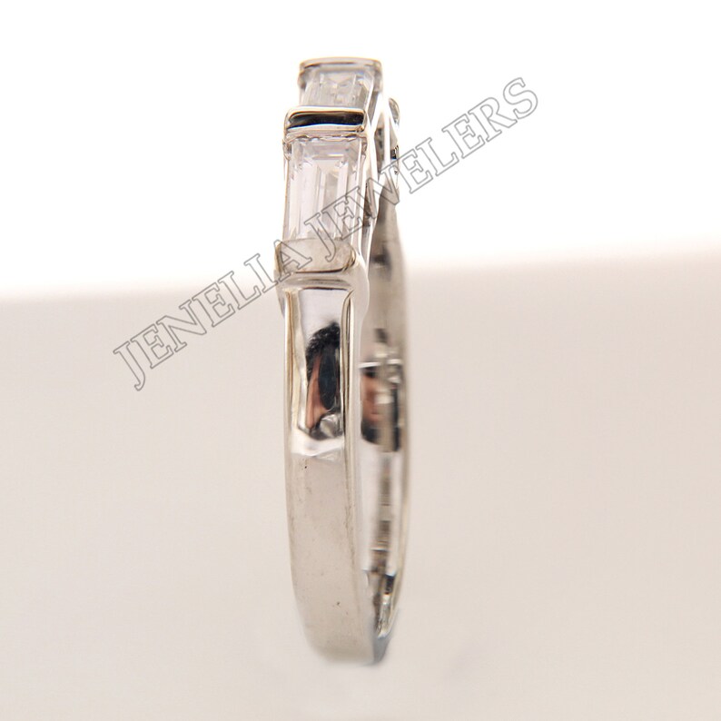 1.25 CT Three Stone Baguette Cut Simulated Diamond White Gold Finish Woman/'s Engagement RingWedding RingAnniversary RingPromise Ring