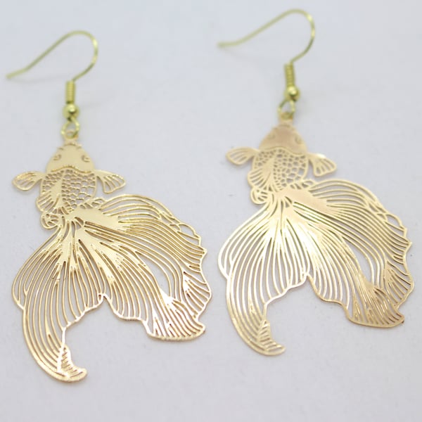 Brass Goldfish Earrings