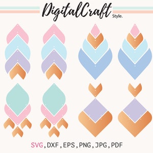 Earring SVG, Dangle Earring SVG, Earring Template SVG, LeatherEarrings, Silhouette Cut Files, Circuit Cut Files, Earring svg for Laser