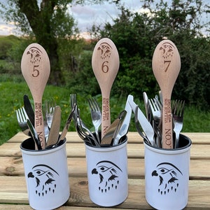 Wooden Spoon Table Numbers Branded Order Food Truck Restaurant Café Bar Hotel Logo