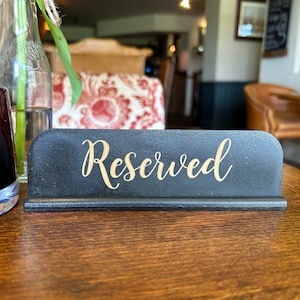 Standing Ebony Black Reserved Signs Restaurant Café Bar Décor Business Bulk Buy Rustic Shabby Chic Hospitality Supplies