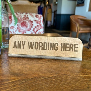 Table Signage | Any Wording | Free Standing | Natural Oak Restaurant Café Bar Décor Business Bulk Buy Rustic Shabby Chic Hospitality