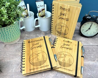 Eingebranntes Holz Bambus Gästebuch Zahlungskommentare - Restaurant Cafe Gästehaus