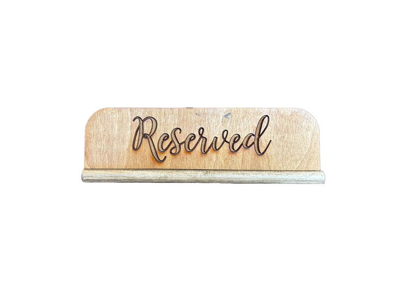 Laser Engraved Oak Reserved Sign: Rustic Restaurant Decor - Etsy Canada