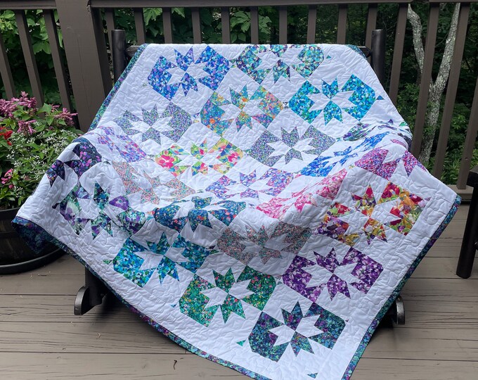 Painterly Petals Quilt Etsy