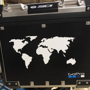 Aufkleber Weltkarte für BMW GSA Triumph Tiger. Motorrad Zubehör Touring Adventure Bike Boxen