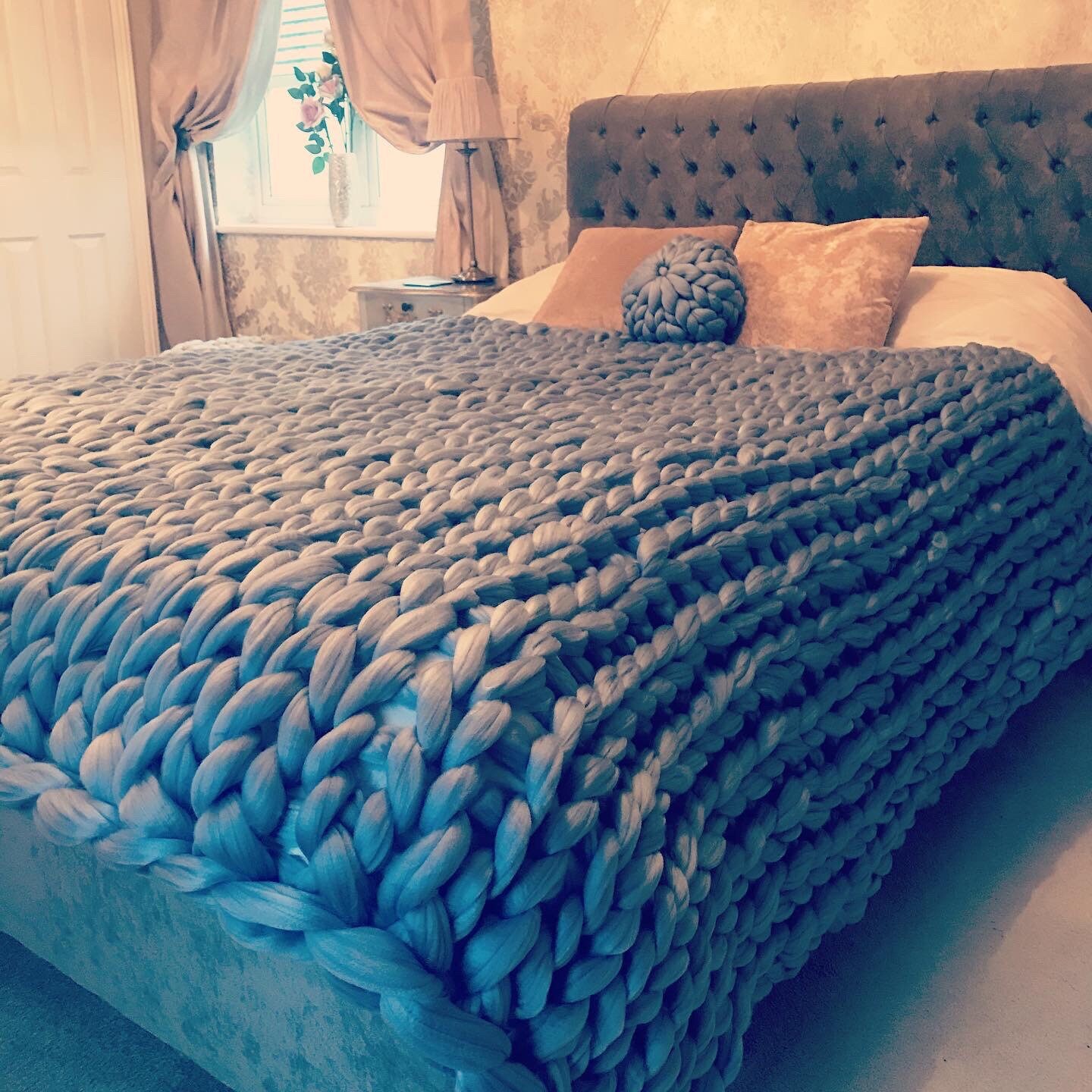 Chunky Knit Blanket/ Chunky Knit Throw/ Giant Blanket/ Bed Etsy UK