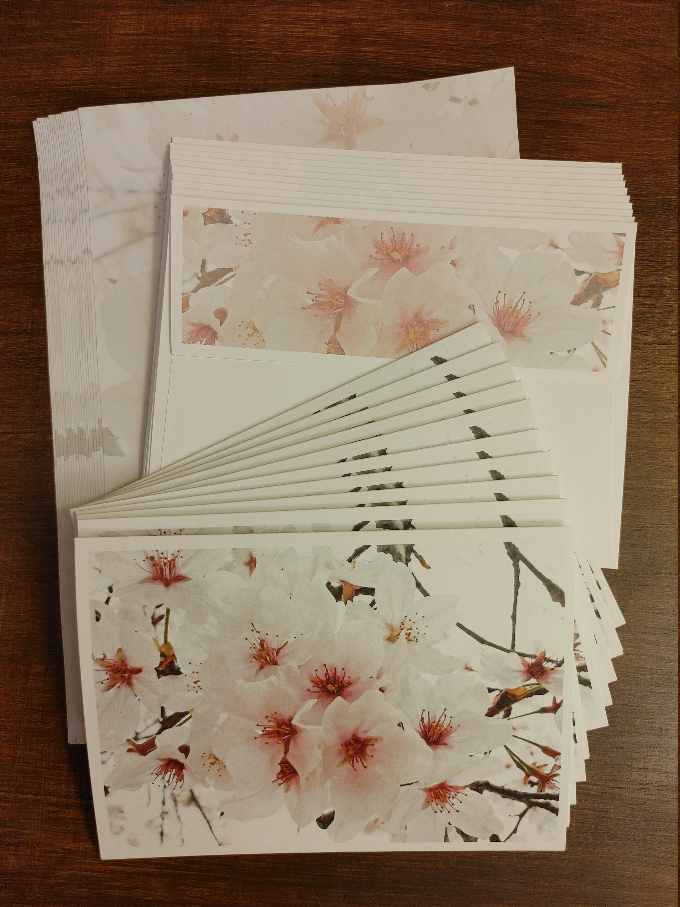 Cherry Blossom Stationery Set 40 Pieces Cards Envelopes Paper | Etsy