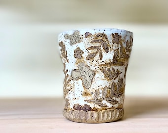 Rustic Mushroom ceramic Coffee Mug, Handmade pottery gift, organic form