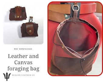Leren en canvas foerageertas - pdf-patroon