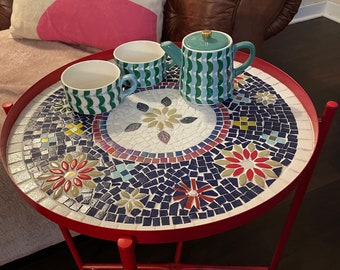 Mosaic Kit to make Side Table, Patio table, DIY kit,make your own table