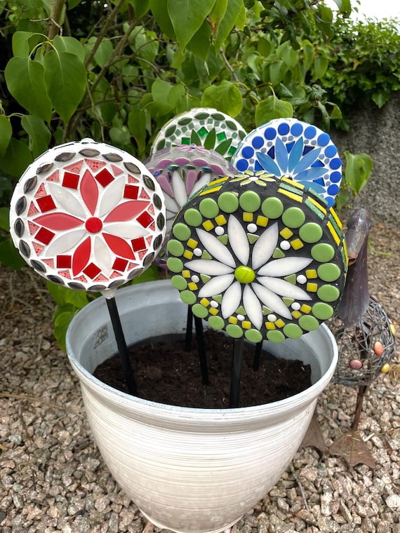 Garden Flower Ornament Mosaic Art Patio Balcony Deco