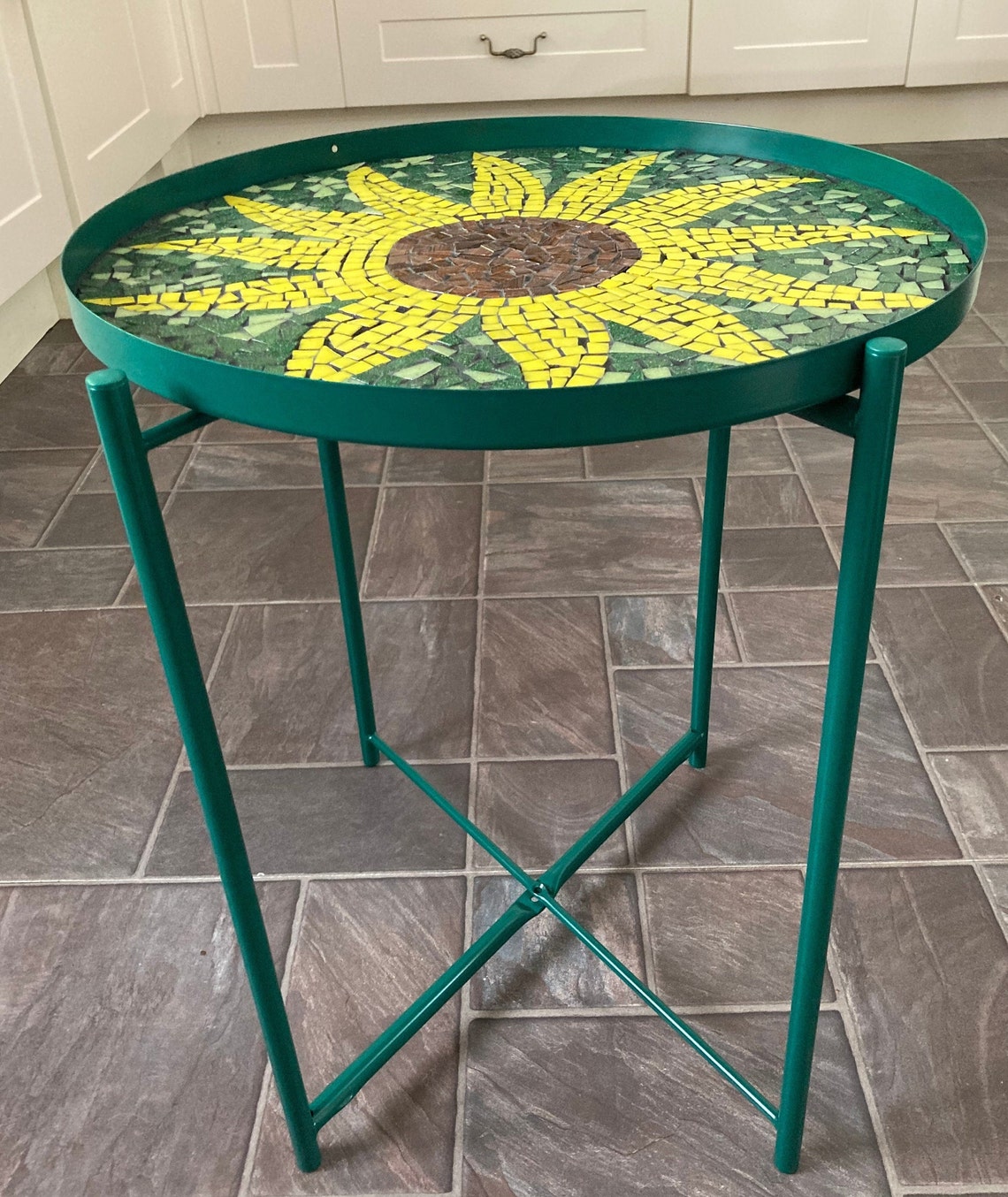 Mosaic Sunflower Kit to make side table DIY Kit Patio table Etsy