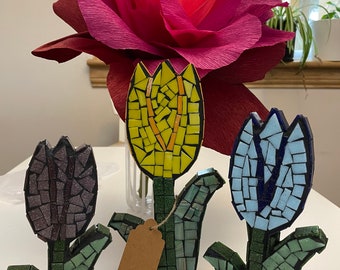 Handmade Tulip mosaic Mother’s Day everlasting flower thank you gift beautiful tulip