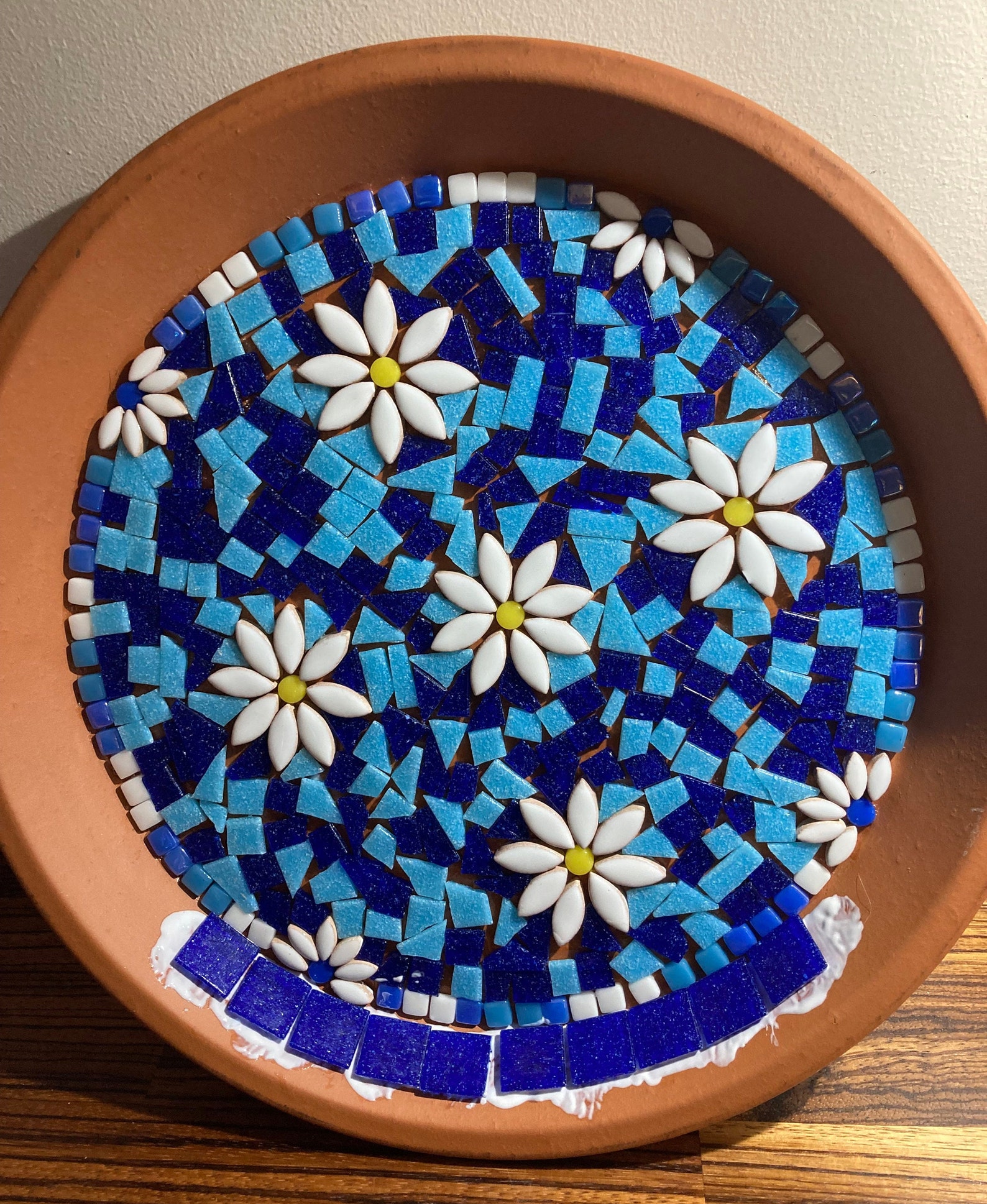 Bird Bath Kit to Make Your Own Mosaic Daisy Design Bird Bath Etsy