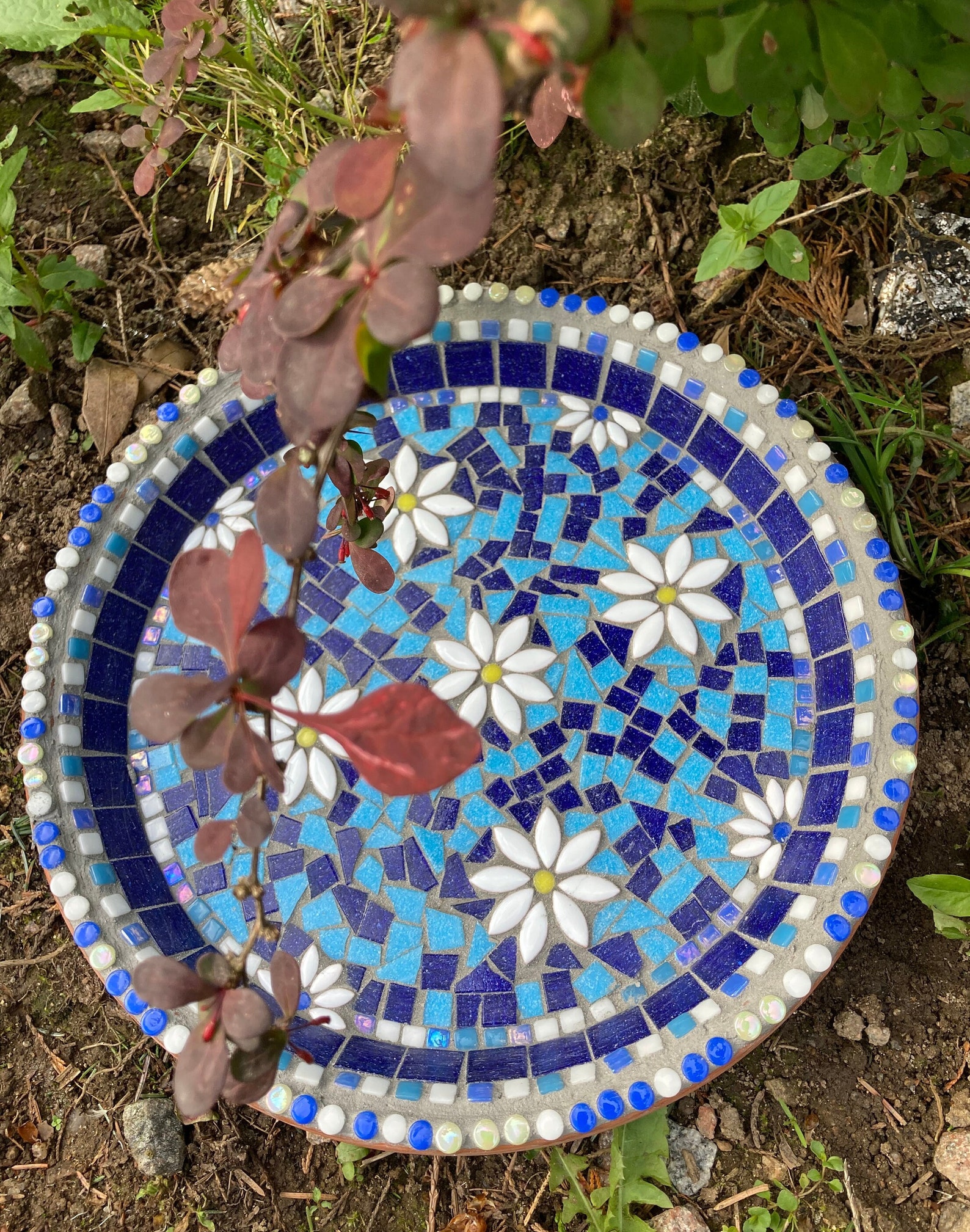 Bird Bath Kit to Make Your Own Mosaic Daisy Design Bird Bath - Etsy