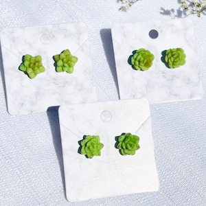 Little matte succulent studs/ polymer clay studs/ tiny succulent earrings / boho studs/ simple cactus succulent earrings / clay earrings