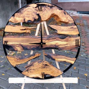 Live Edge Wood Wall Clock, Handmade Rustic Clock, Silent Quartz Clock, Natural Edge Wooden Decor, Unique Gift for Home