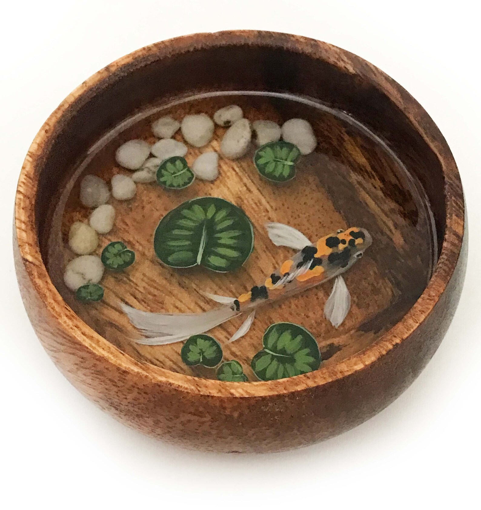 Koi Fish Resin Art Koi Pond Painting Epoxy in a Bowl Etsy