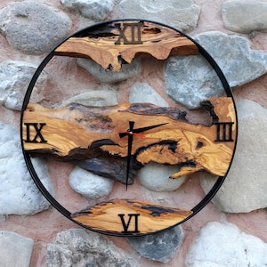 Handmade Wooden Wall Clock – Rustic, Modern, Silent, Personalized Wood Clock for Home Decor