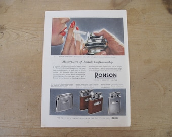 Ronson Lighters - Vintage magazine advertisement 1951 from Festival of Britain Guide - original print advert