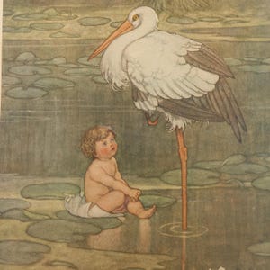 W. Heath Robinson - stampa antica dal libro di fiabe di Hans Andersen, circa anni &#39;20. La figlia del Re della Palude, illustrazione aggiunta.