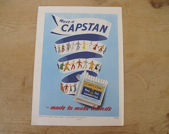 Capstan Navy Cut cigarettes - Vintage magazine advertisement 1951 from Festival of Britain Guide - original print advert