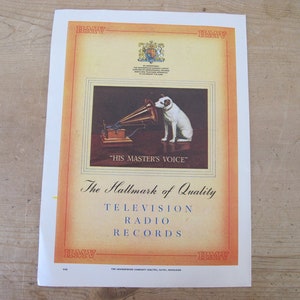 HMV His Masters Voice - Vintage magazine advertisement 1951 from Festival of Britain Guide - original print advert