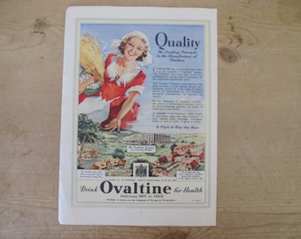 Ovaltine - Vintage magazine advertisement 1951 from Festival of Britain Guide - original print advert