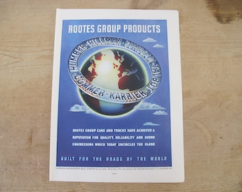 Rootes Group Products - Vintage magazine advertisement 1951 from Festival of Britain Guide - original print advert