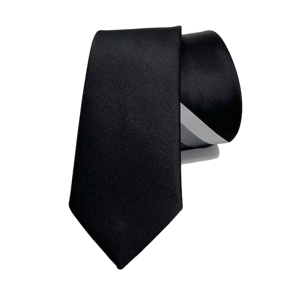 Black and gray diagonal striped tie 2.17” (5.5cm)