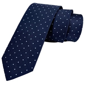 Small Blue Dotted Tie on Dark Blue Background 2.36 6cm - Etsy