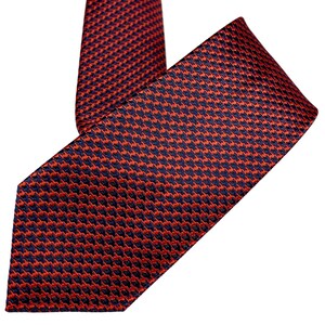 Tie for Classic Suit With Dark Navy Blue, Crimson Cross Stripes and ...