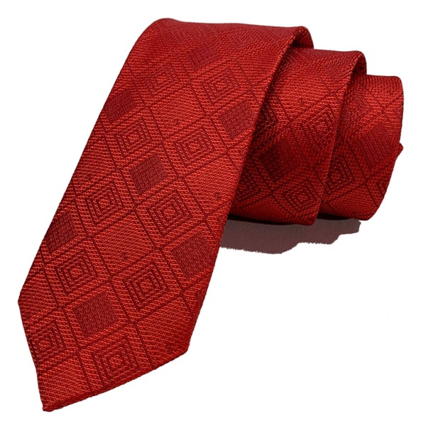 Red checked tie 2.36" (6cm)