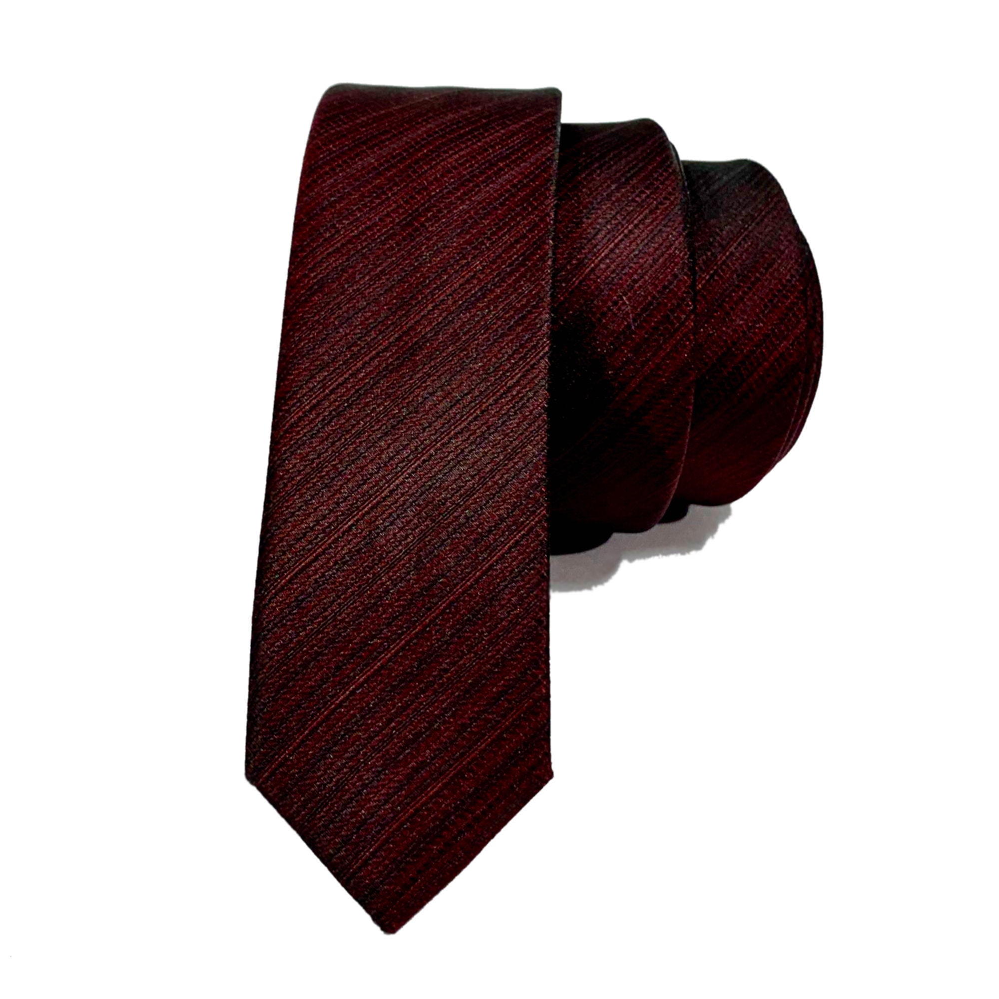 burgundy slim tie