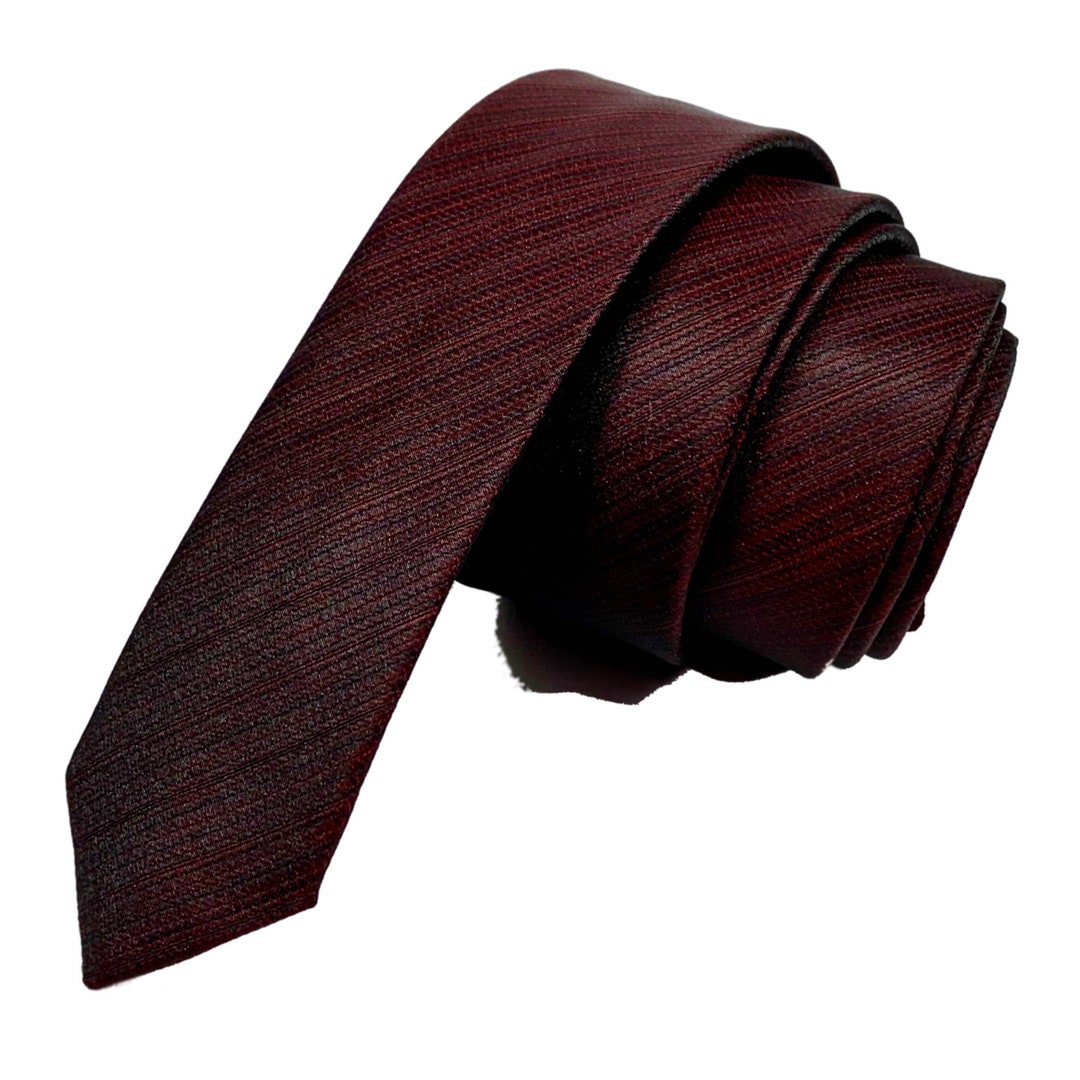 burgundy slim tie