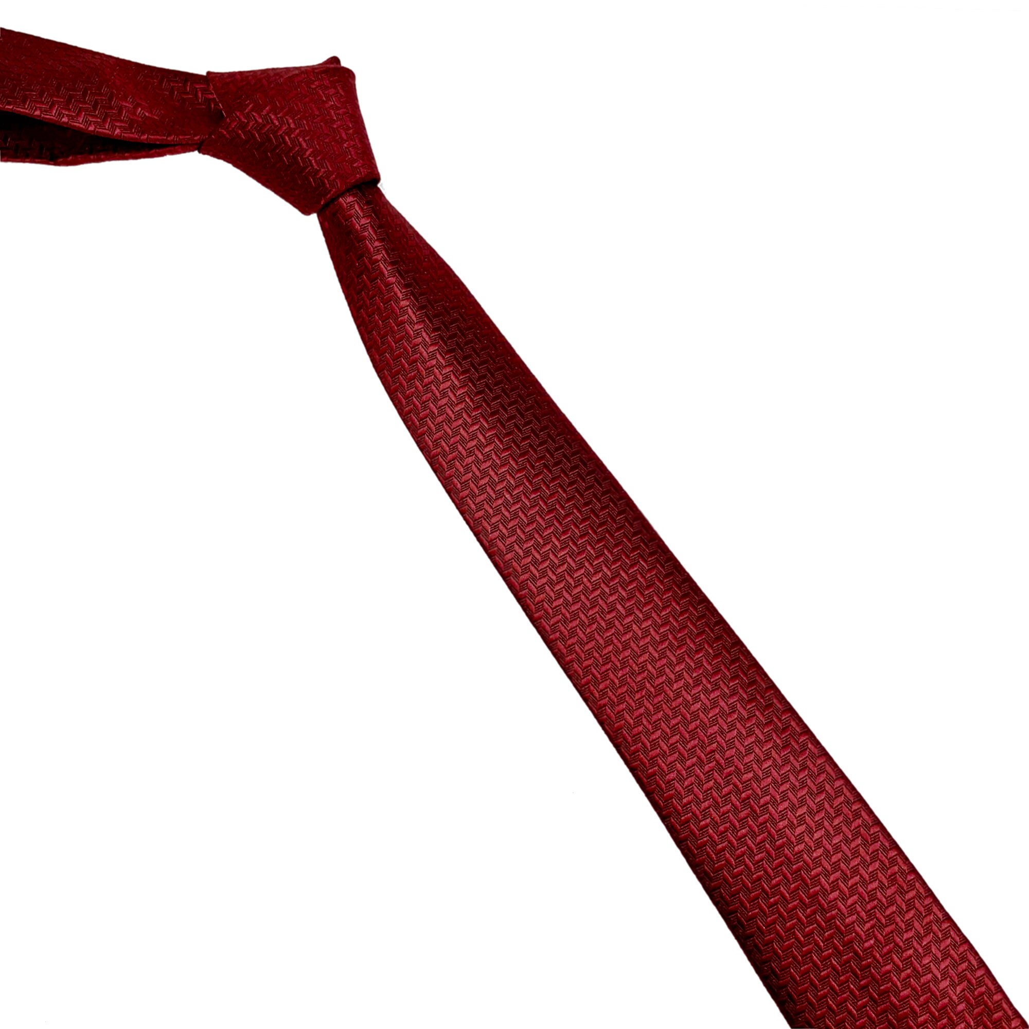 Dark Red Tie With Herringbone Embossed Stripes 2.36 Etsy