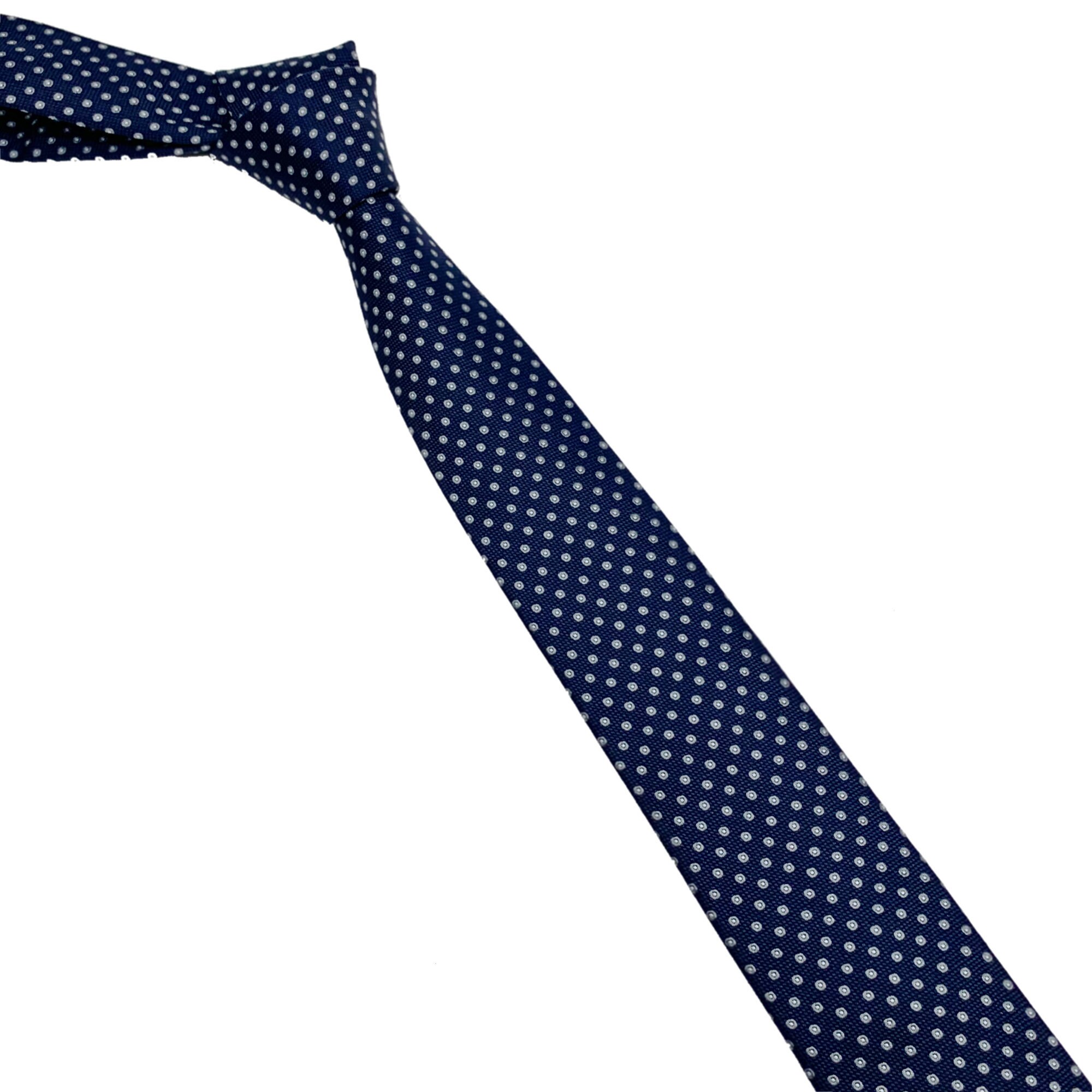 Gray and White Small Dotted Tie on Dark Blue Background - Etsy
