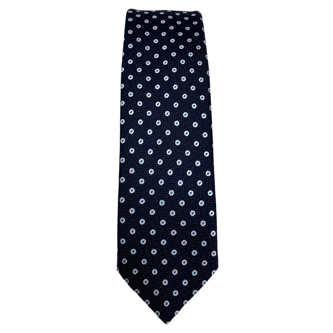 light blue polka dot tie