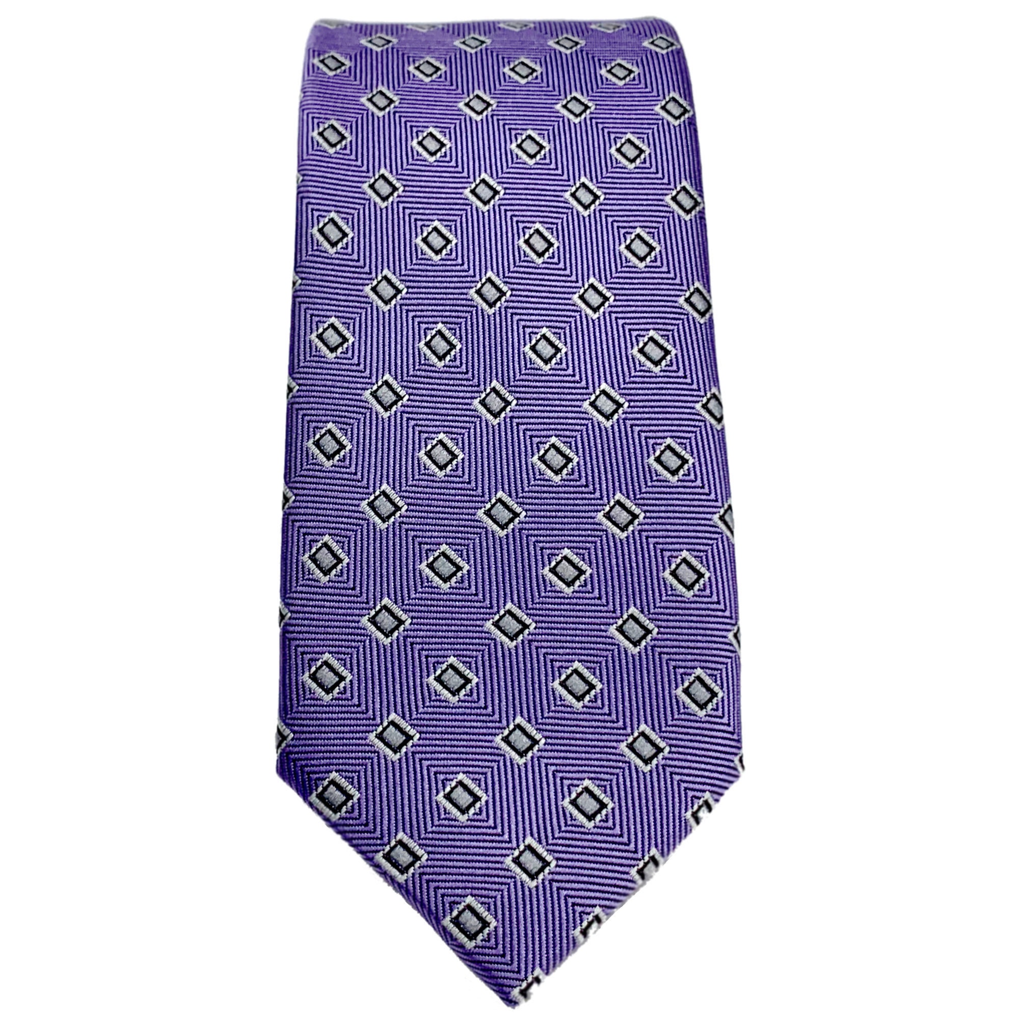 Light Gray and Black Small Box Patterned Tie on Lilac - Etsy