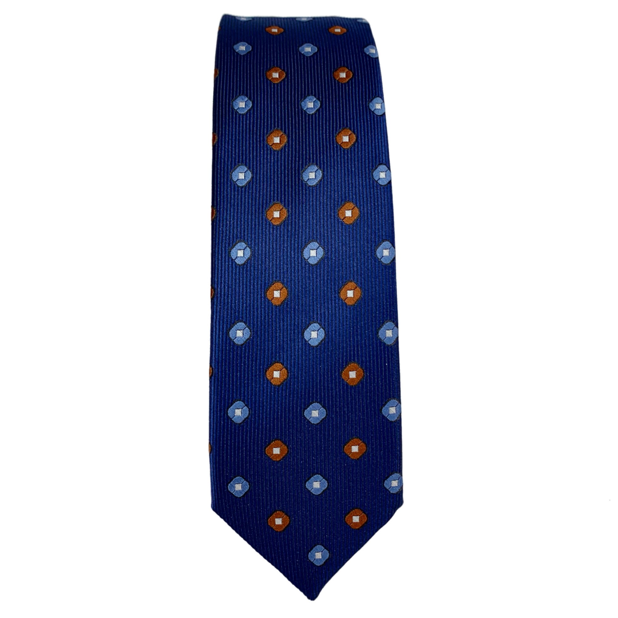 Mustard and Blue Checkered Tie on Navy Blue Background - Etsy