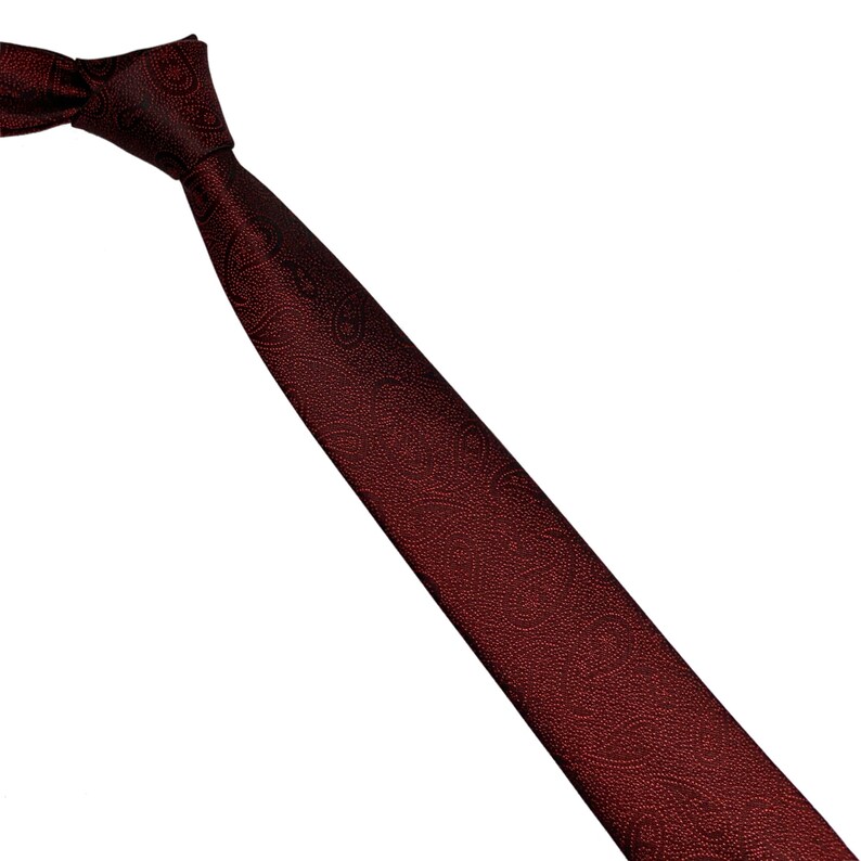 burgundy tie white dots