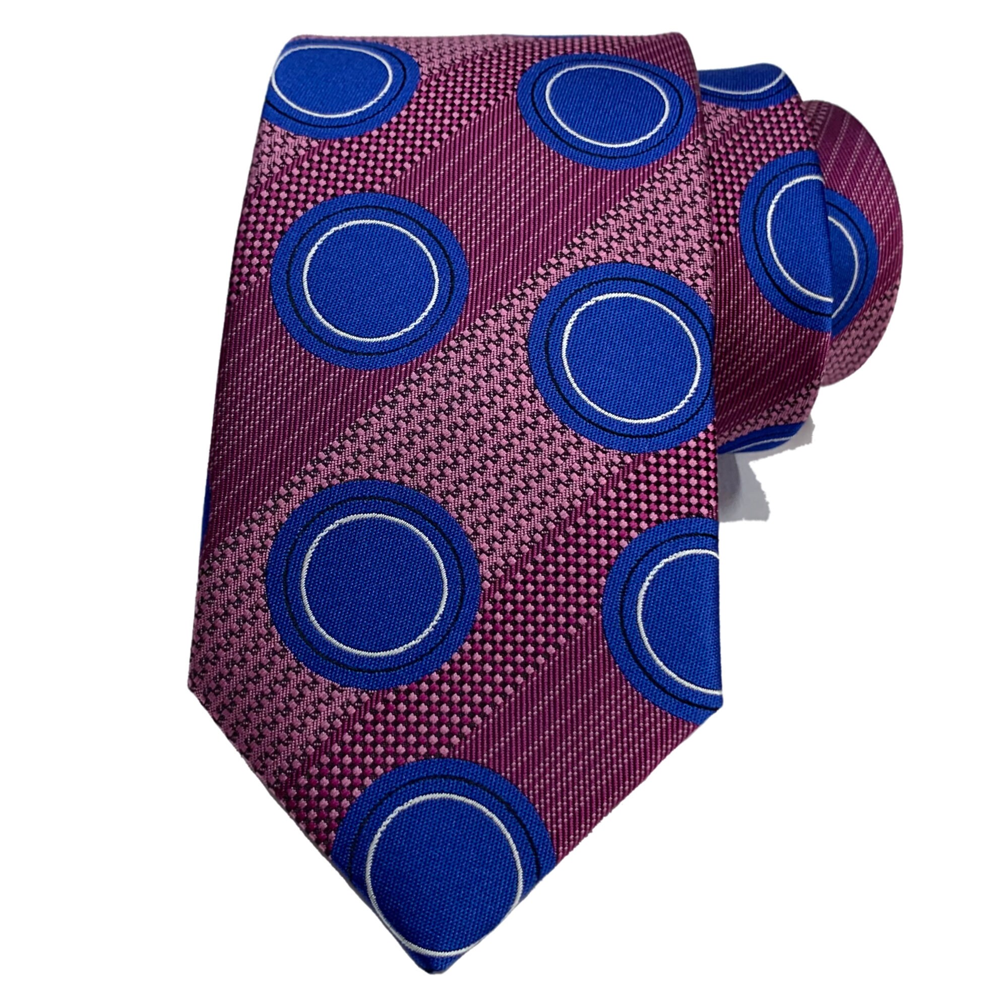 Tie With Purple Dots and Sax Blue Circle 3.15 8cm - Etsy