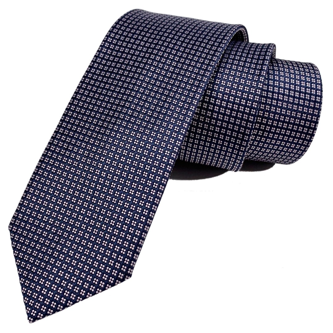 Necktie for Men With Small Light Gray Dots on a Dark Blue - Etsy