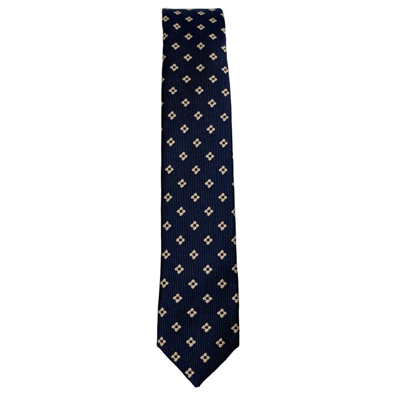 Extra Slim Dark Blue and Yellow White Dotted Tie 1.58 4cm - Etsy