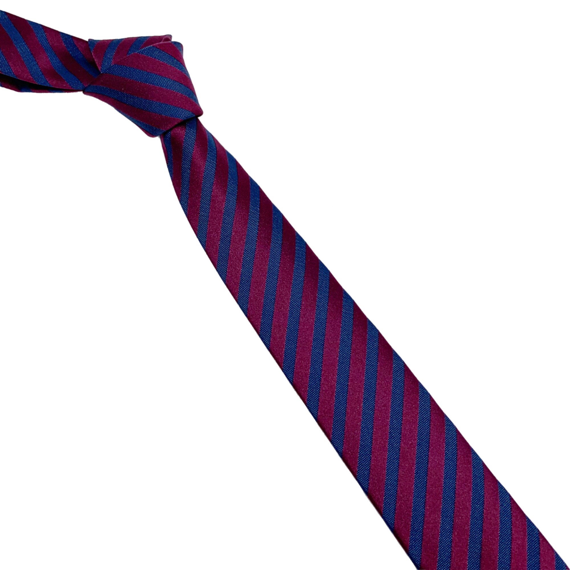 Burgundy and dark blue diagonal striped tie 2.36 6cm | Etsy