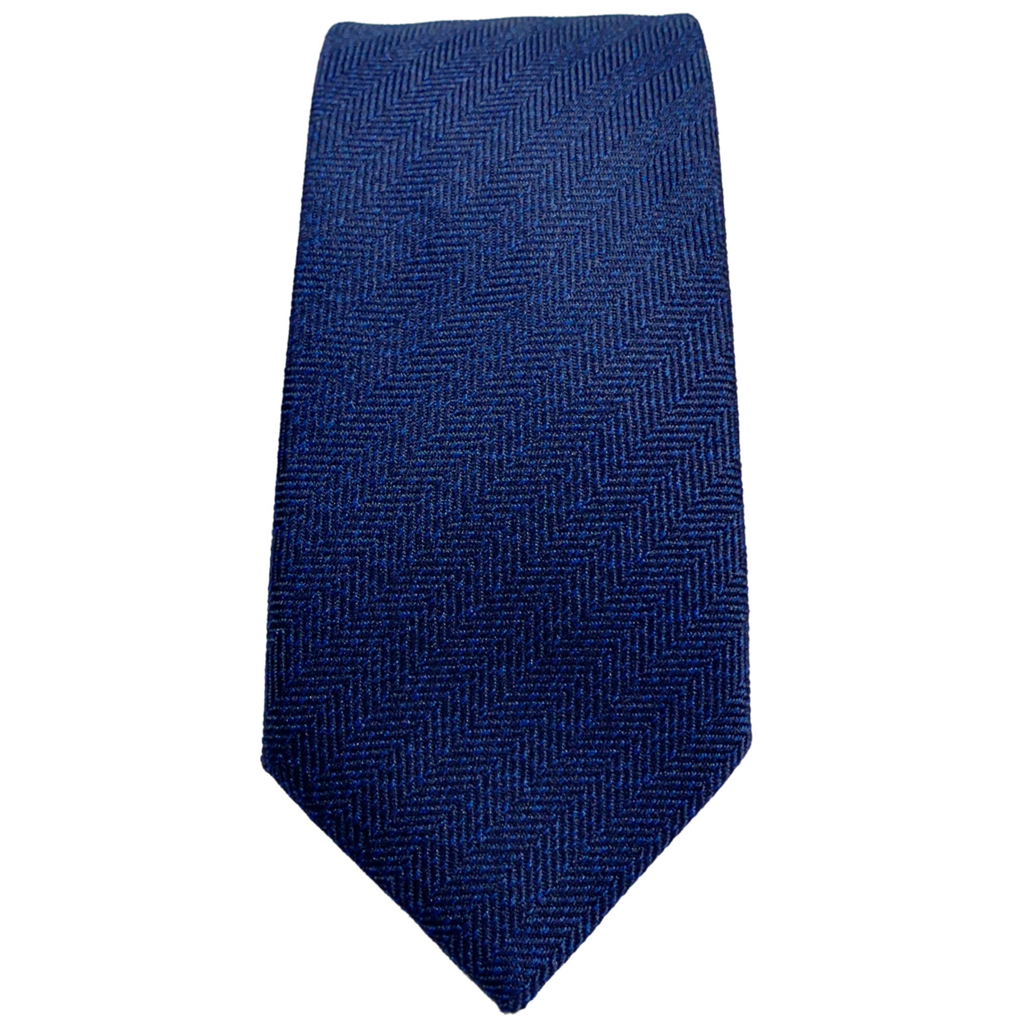 Dark Blue Tie With a Herringbone Pattern 2.36 6cm - Etsy