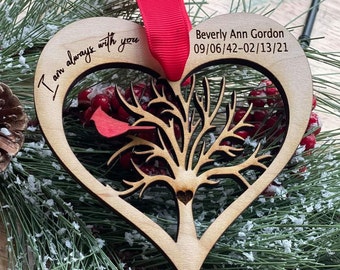 Cardinal Ornament, Im Always With You, Keepsake Ornament, Memorial Ornament, Family Ornament,2021 Ornament, Remembrance Ornament