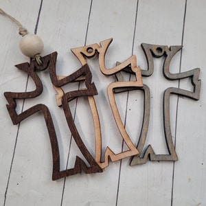 Cross Car Charm, Wooden Cross, Car Charm, Religious Car Charm