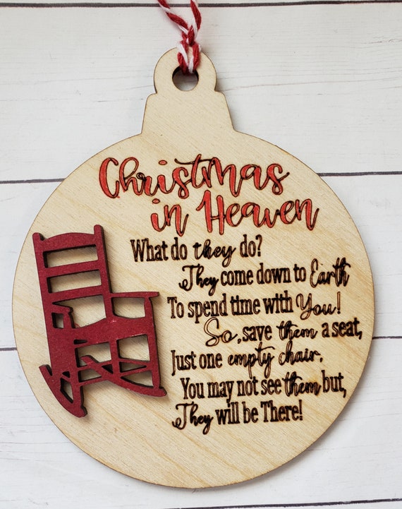 Remembrance Christmas Rocking Chair Memorial Ornament Etsy